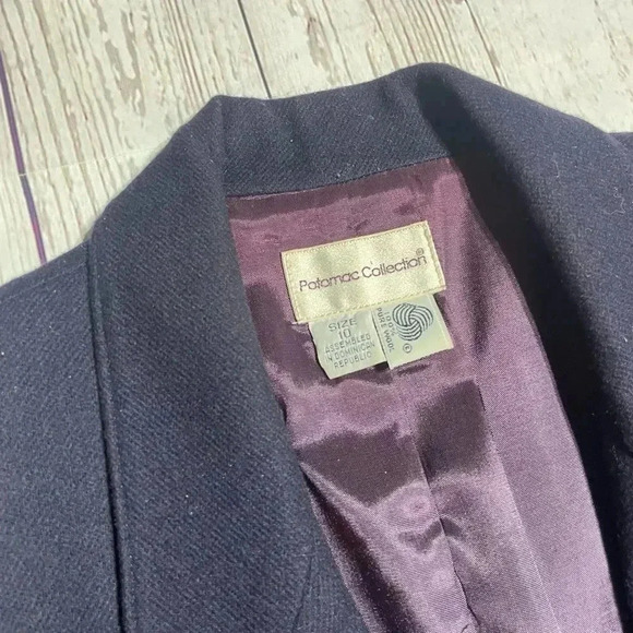 100% Pure Wool Dark Blue Vintage Blazer by Potomac Collection - Picture 3 of 6